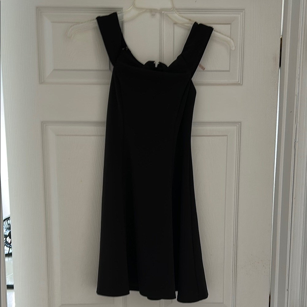 Teeze Me Black A-line Mini Dress Square Neck Cocktail